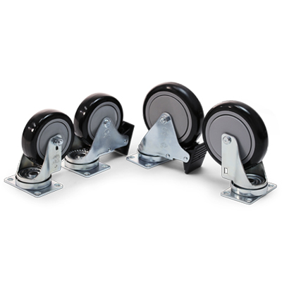 Casters, 4 bolt mount, black, rotate w/lock | Oceanaire 011-011