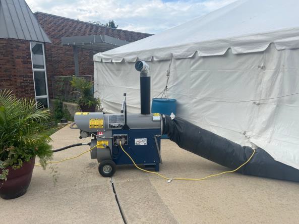 Indirect Fired Temporary Heater Rental for a Tent