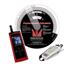 Water restoration calculation tools, meters and psychometric dial | Phoenix Restoration, HS-1, HM-40